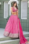 Pink Colour Tabby Silk Print Lehenga Choli Wholesale In India Mehvish Vol 28 By Dani 2081